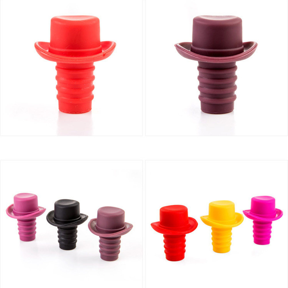 5Pcs Silicone Bottle Stoppers  - огляд і ціна Wine Beer Hat